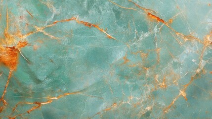 Poster - Vibrant Emerald and Burnt Orange Textures Form a Lively Artistic Backdrop for Creativity