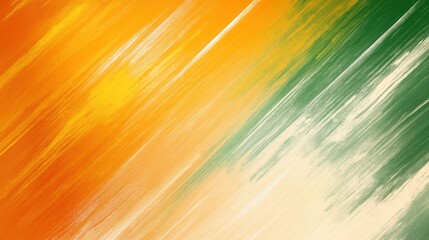 Poster - Vibrant Abstract Interplay of Emerald and Burnt Orange, Evoking Warmth and Depth Through Texture