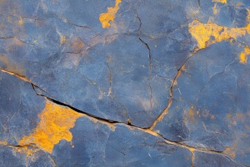 Poster - Vibrant Marigold and Slate Blue Abstract Texture Inspiring Creativity and Depth in Artistic Designs