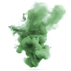 Poster - Green smoke, cloud, mist, vapor, fume. Abstract design with color, wave, swirl, curve. Colorful, artistic, smooth, flow, liquid, form. Abstract background, wallpaper, art, pattern, design, Transparent