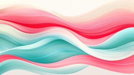 Poster - A Vibrant Fusion of Ruby Red, Mint Blue, Chartreuse, and Magenta Swirling Through a Dreamy Landscape