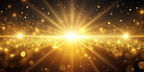 Wall Mural - Golden light beams and particles abstract background, golden, light, beams, particles, abstract, background, glowing, shiny