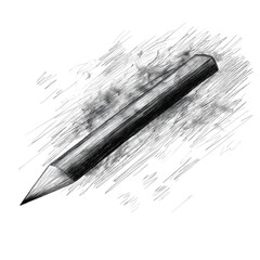 Poster - Pencil drawing on transparent background. Graphite pencil on white sheet of paper with grunge textured background. Hand drawn lines, scratches, marks. Isolated. Design element, graphic design, Cut out