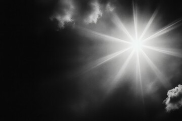 Poster - A Brilliant Star Breaks Through the Moody Clouds at Dusk, Illuminating the Night Sky Gracefully