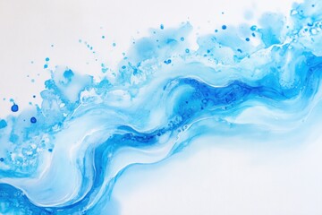Poster - Flowing Blue Electrostatic Ink Creates a Mesmerizing Design That Embodies Tranquility