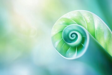 Poster - Mesmerizing Green Spiral of Nature Showcasing the Beauty of Fractal Patterns in a Tranquil Setting