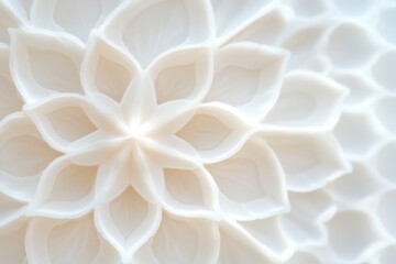 Poster - Explore the Intricate Beauty of a Fractal Kaleidoscope Pattern in Delicate White Hues