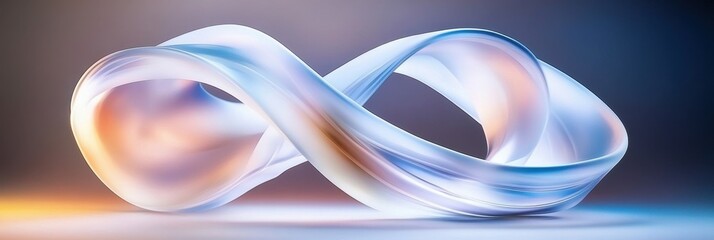 Poster - A Radiant Mobius Strip Floats Gracefully, Illuminating the Darkness With Its Ethereal Glow