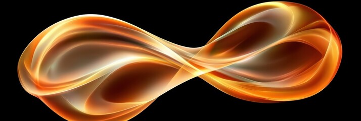 Poster - A Luminous Geometric Mobius Strip Floats Gracefully in a Dark, Mystical Atmosphere at Twilight