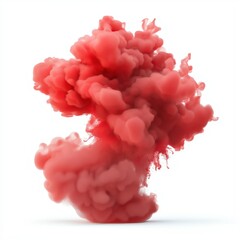 Aufkleber - Red color smoke explosion isolated on transparent background. Abstract cloud with texture. Red dye in water. Paint or ink splash. Abstract smoke on white background. Design element.