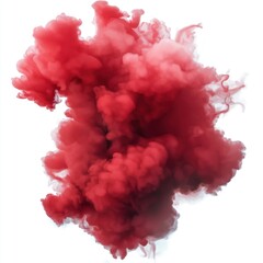 Aufkleber - Abstract red smoke cloud isolated on transparent background. Dynamic texture, swirling red vapor, artistic effect. For design, creative projects, graphics, web. Colorful, dynamic, abstract concept.