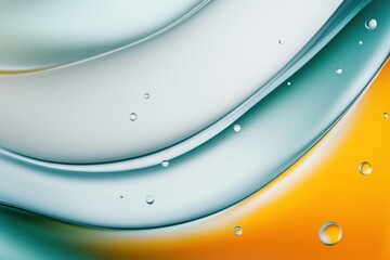 Poster - Captivating Swirl of Iridescent Oil and Water Droplets Creating Organic Patterns on a Dark Backdrop