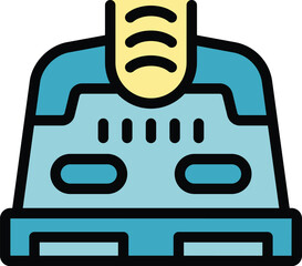 Poster - Smart bed emitting wifi signal with control panel for sleeping time and waking up