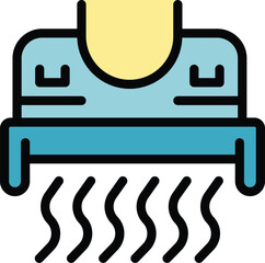 Poster - Air conditioner blowing cool air into a room, providing relief from the heat