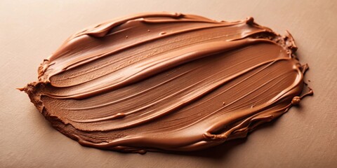 Poster - A close-up of a smooth, rich chocolate spread with swirling, creamy lines, showcasing its decadent texture and enticing aroma.