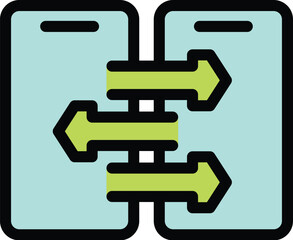 Poster - Simple icon depicting data exchange happening between devices with arrows pointing in both directions