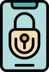 Poster - Smartphone is showing a security lock on the screen, representing the concept of cybersecurity