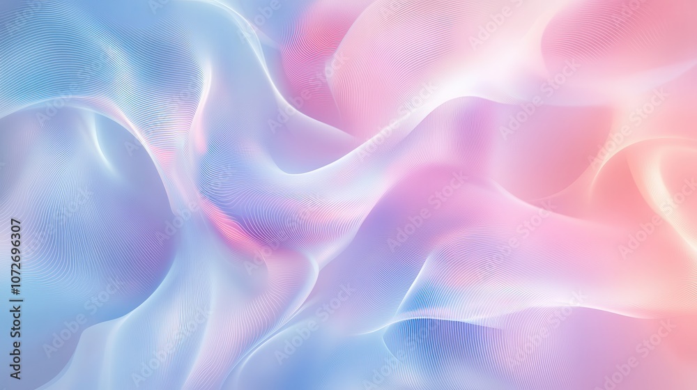 Abstract Wavy Pink and Blue Lines Background with Soft Gradient for ...
