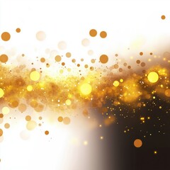 Aufkleber - Golden light bokeh background with shiny particles and glow effect. Abstract design with shimmering, glittering, sparkling effect. Perfect for holiday, celebration, and new year designs.