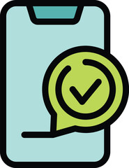 Poster - Smartphone is displaying a validation notification with a check mark icon, indicating a successful action or process