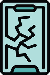 Poster - Smartphone with a cracked screen, symbolizing damage and the need for repair