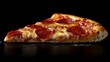 © pongtap - Savor the flavor of delicious pepperoni pizza slice