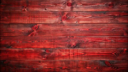 Aufkleber - Red Wooden Plank Texture With Horizontal Grain Patterns