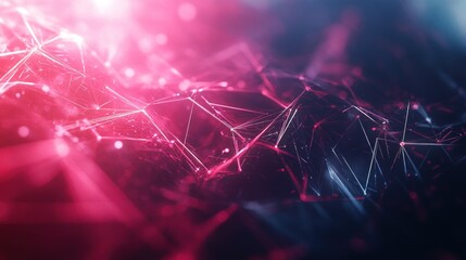 Poster - Abstract polygonal space low poly dark background with connecting dots and lines. Connection structure. 3d rendering - Generated AI