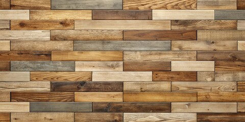 Aufkleber - A Rustic Wall of Reclaimed Wood Planks, Showing Off Their Unique Grain Patterns and Varying Hues