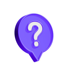 Leinwandbilder - 3d Message box with question mark icon. speech bubbles with a question mark. FAQ, support, help concept. 3d rendering