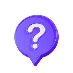 Leinwandbilder - 3d Message box with question mark icon. speech bubbles with a question mark. FAQ, support, help concept. 3d rendering