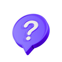 Leinwandbilder - 3d Message box with question mark icon. speech bubbles with a question mark. FAQ, support, help concept. 3d rendering