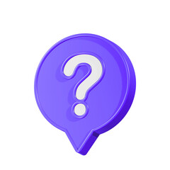 Leinwandbilder - 3d Message box with question mark icon. speech bubbles with a question mark. FAQ, support, help concept. 3d rendering