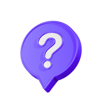 3d Message box with question mark icon. speech bubbles with a question mark. FAQ, support, help concept. 3d rendering