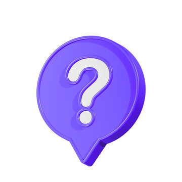 3d Message box with question mark icon. speech bubbles with a question mark. FAQ, support, help concept. 3d rendering