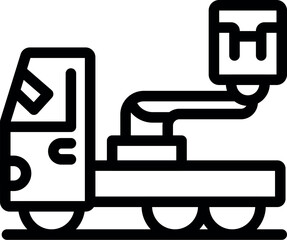Poster - Cargo transportation vehicle lifting goods using a manipulator crane, logistics and delivery service