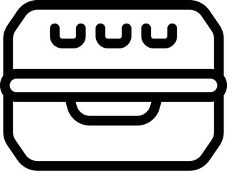 Poster - Simple black and white lunch box icon ideal for projects related to food, meals, and picnics