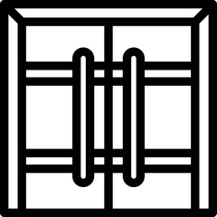 Poster - Elevator doors closing, showing handles and metal frame, ideal for transportation and accessibility concepts