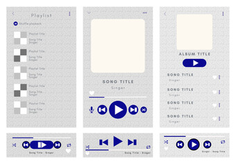 Wall Mural - mockup template for music player and playlist display for the mobile application. music playlist tem