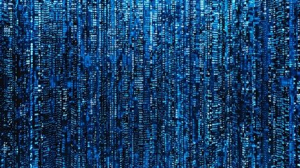 Poster - a close-up abstract background featuring cascading blue digital lines, evoking themes of data flow, 