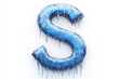 © kristina - Frosty blue letter S with ice crystals and dripping frost on a pure white background, ideal for branding