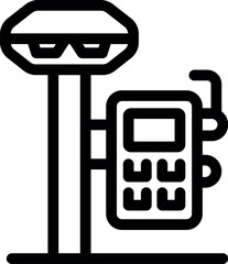 Poster - Parking meter calculating parking time and accepting payment, ensuring efficient vehicle management and revenue collection