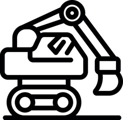 Poster - Excavator with hydraulic arm and bucket digging, representing construction, earthmoving, and heavy machinery