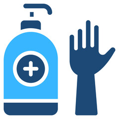 Wall Mural - Gloves And Sanitizer Solid Color Icon Design Vector