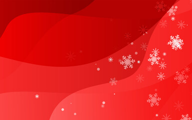 Poster - Red Holiday Background with Subtle Snowflakes and Abstract Waves