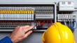 © Jack - A technician inspecting a home’s electrical panel, ensuring circuit breakers are functioning properly, promoting safe electricity management in residential settings