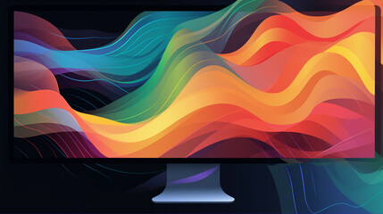 Fototapete - Scalable vector graphics in a graphic design software display a color and geometric shape on a computer screen, graphic design, vector graphics, color on a computer screen
