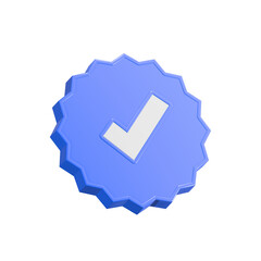 Wall Mural - modern 3d verified icon. check approve blue color