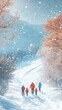 © kwangze - A family enjoys a snow-dusted landscape, capturing the joy of winter togetherness.
