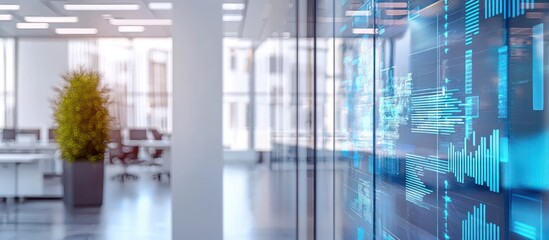 Poster - Holographic presentation of technology schemes in an office setting.